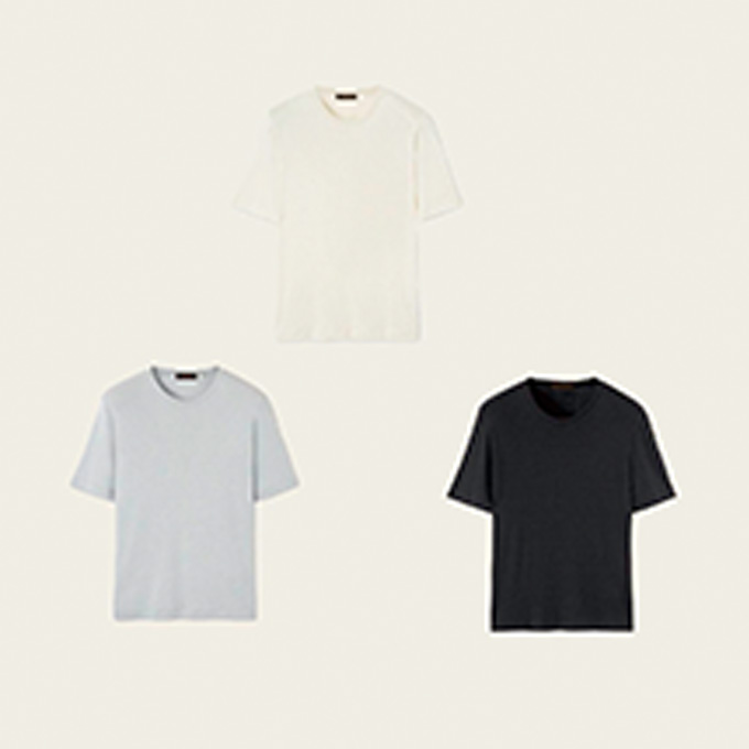 loro piana crew neck cotton silk short‑sleeve t‑shirt